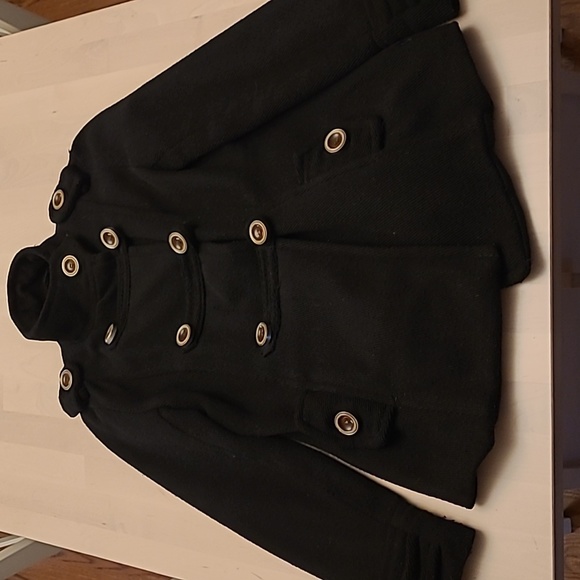 Me Jane Y2K Double Breasted Black Lined Jacket with Oversized Buttons - Picture 12 of 17